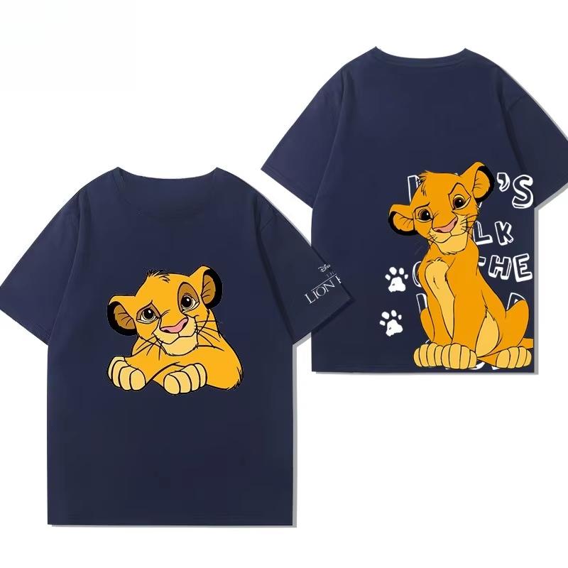 The Lion King Simba Anime Peripheral Short Sleeve ParentChild Summer American Versatile Casual Loose TShirt Top