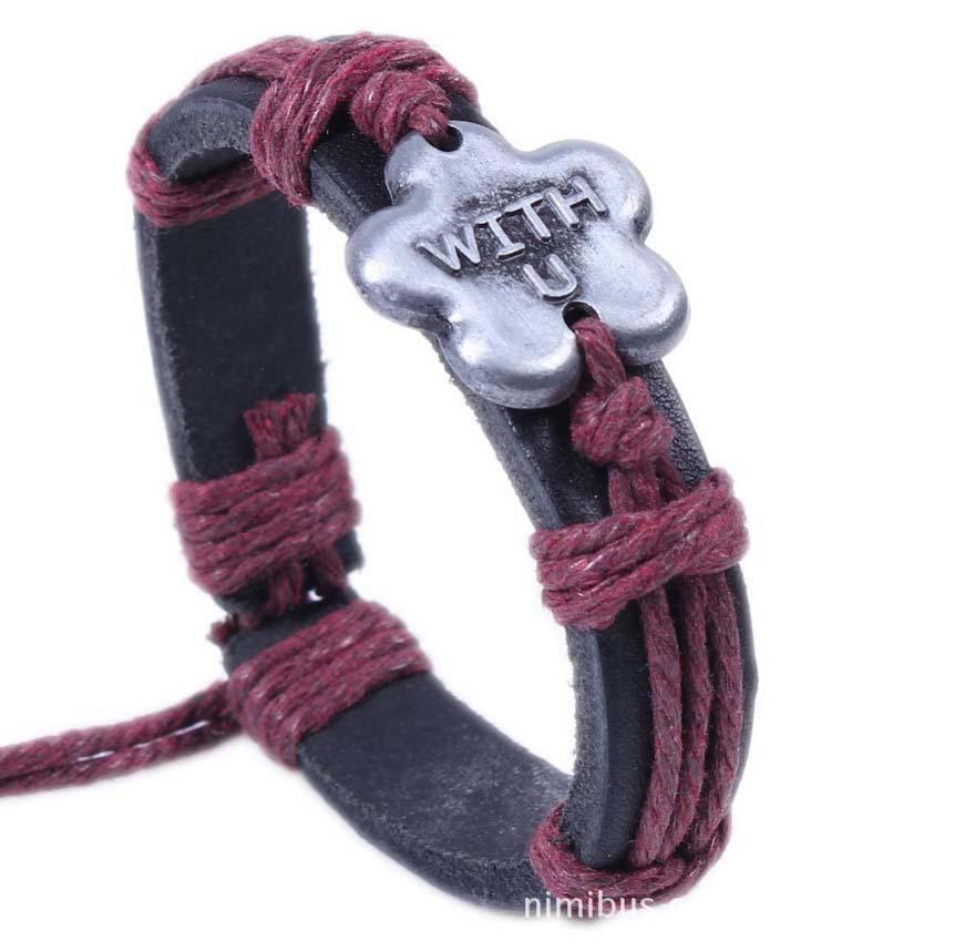 JMXD Genuine Leather Pull-Cord Adjustable Woven Bracelet Vintage Antique Metal Finish Unique Statement Accessory for Men & Women