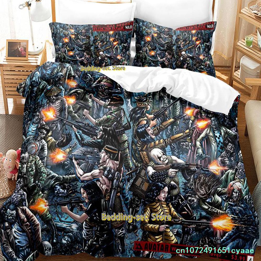 Comics Extinction Parade Bedding Set Cartoon Anime Three-Piece Set Adult Kid Bedroom Duvetcover Sets Lenol De Cama Casal