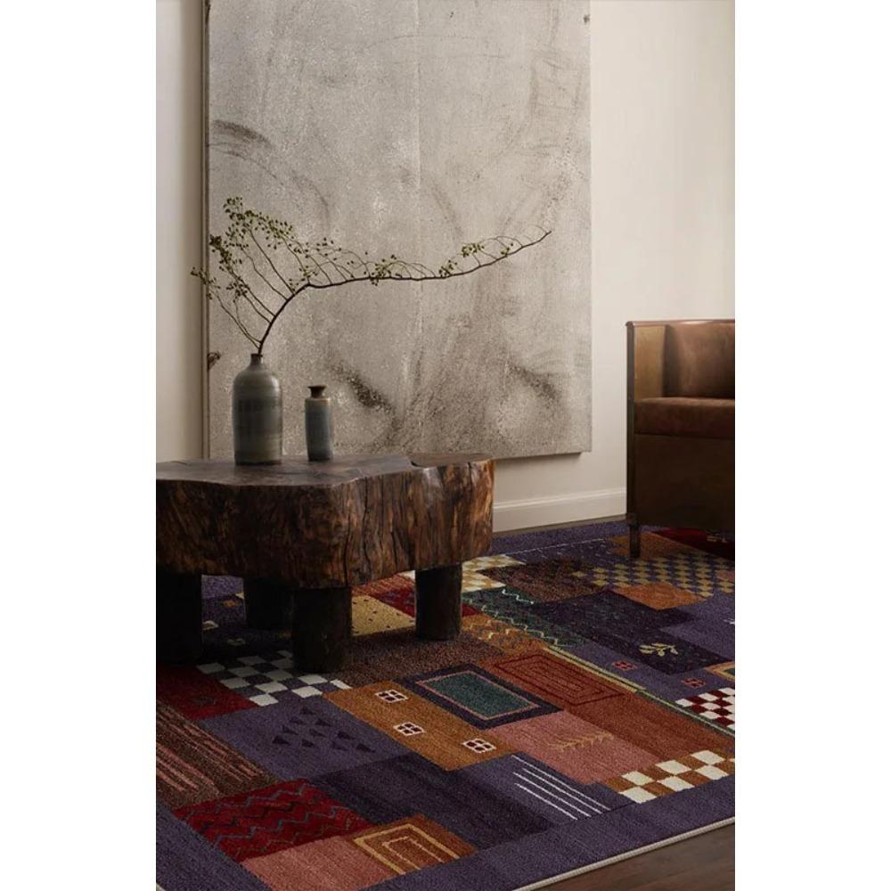 

Light Luxury Living Room Carpets Retro Ethnic Style Bedroom Rugs Fashionable Creative Large Area Sofa Coffee Table Mats Tapis 50x80cm (19x31inch)