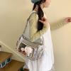 Fashion Transparent Ita Bag Large Capacity Shoulder Bags Cute Preppy Style Bag With Pendant Multi-layer Shopping Travel Bags