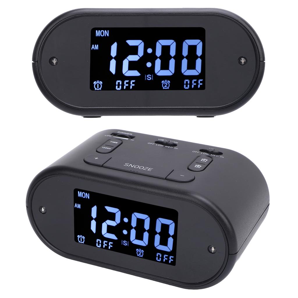 Large Alarm Clock with Bed Shaker 4 Levels Vibrating Dual Alarm Clock for Heavy Sleepers
