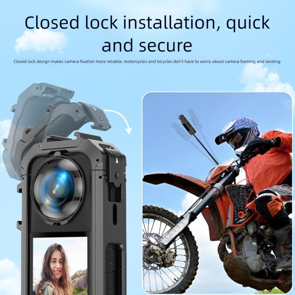 PC Rabbit Cage Protective Frame Case For Insta360 X5 Housing Cage With Cold Shoe Mount For Insta360 X5 Camera Accessories