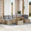 Garden Sofa Set with Cushions 8 Pcs Beige and Grey