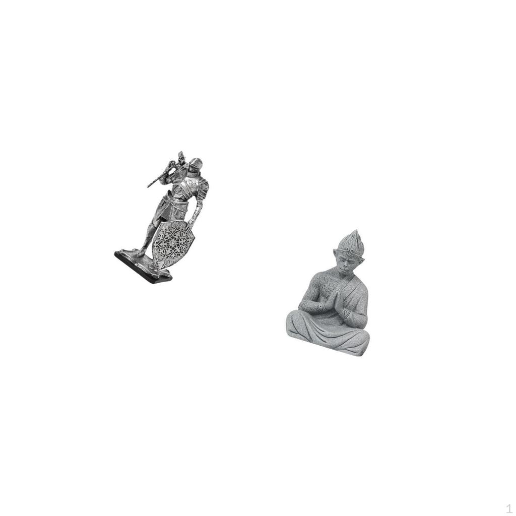 Nordic Knight And Monkey Buddha Figurine Abstract Sculpture for Desk Cabinet Office Table