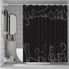1 pièce Rideau de douche motif chaton mignon, Tissu polyester, Avec crochets, Lavable en machine, Convient pour la décoration de salle de bain.