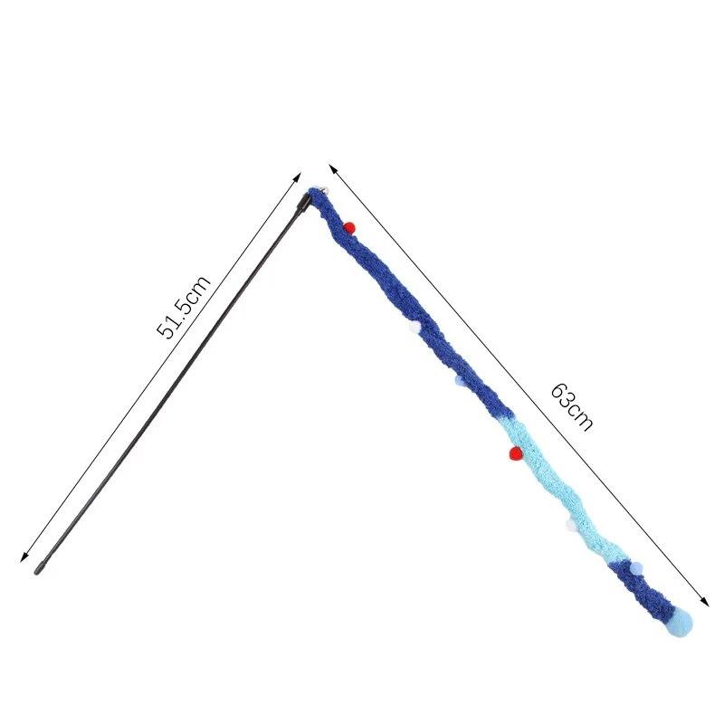 Lustiges Haustier-Katzenspielzeug, interaktives Haarball-Katzenspielzeug, Zauberstab, Spielzeug für Katzen, Raupe, Kätzchen, Spielspielzeug, Haustierzubehör