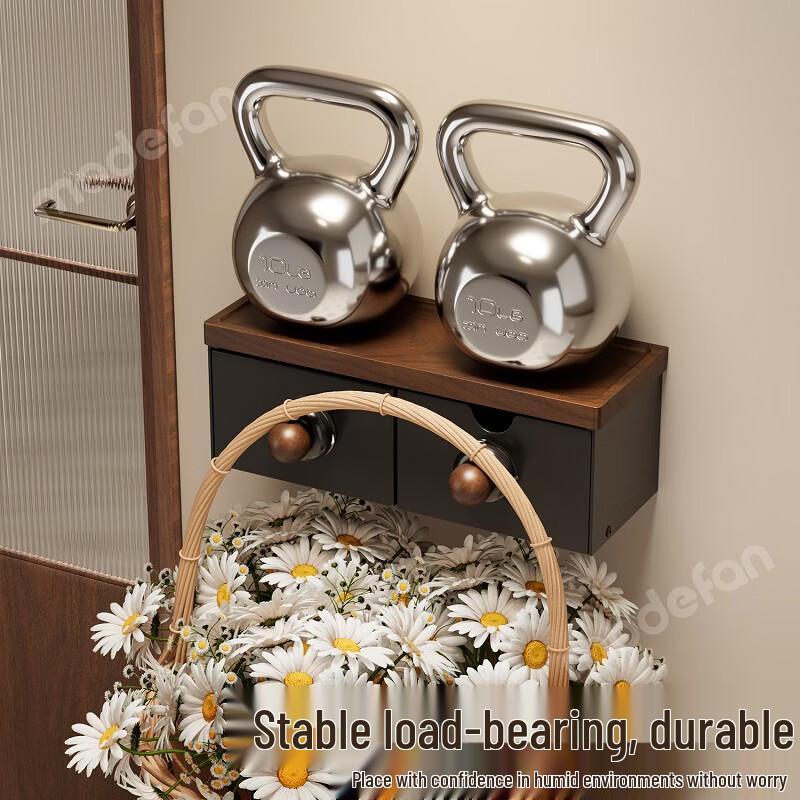 Walnut Bathroom Toilet Paper Holder with Storage