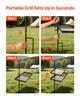Heavy Duty Swivel Campfire Grill, 61cm Portable Camping Grill Grate & Griddle, Sturdy Steel BBQ Mesh, 360° Height Adjustable Over Fire Pit Equipment,