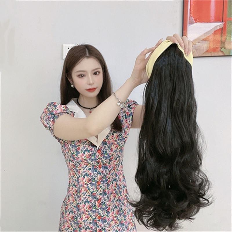 

Парик женский длинные вьющиеся волосы женский головной убор парики большая волна повязка на голову полуголовной убор тип