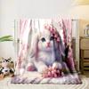 Cute Animals and Flowers Printed Blanket Children Adult Blanket Soft and Warm Bedding for Bed Sofa Outdoor Travel Cover Blanket