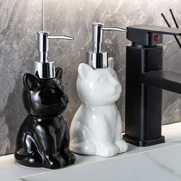 Lovely Cats Design Soap Dispenser Easy Maintenance Soap Holder with Press Pump For Household Countertop Organization