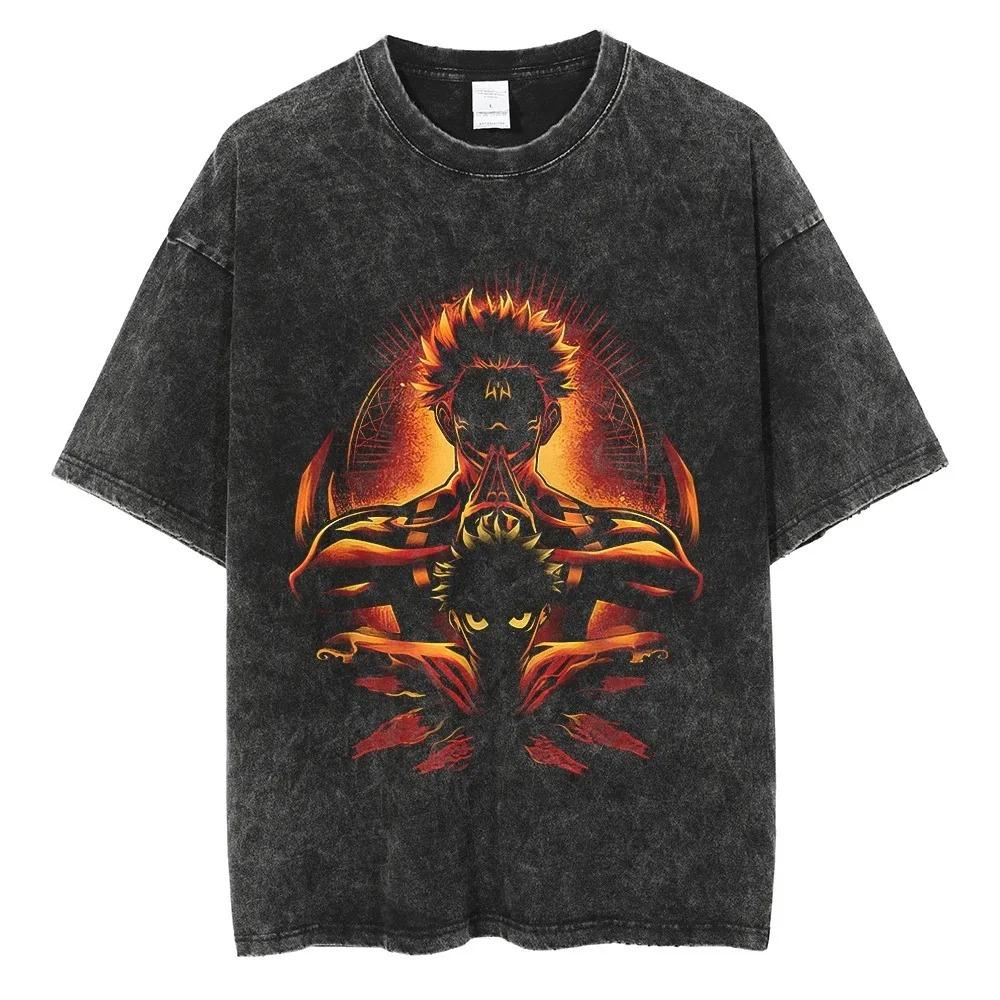Satoru Gojo Graphic Print T-shirt Anime Jujutsu Kaisen Tee Men Women Short Sleeve Crewneck Tshirts Harajuku Male Cotton T Shirt