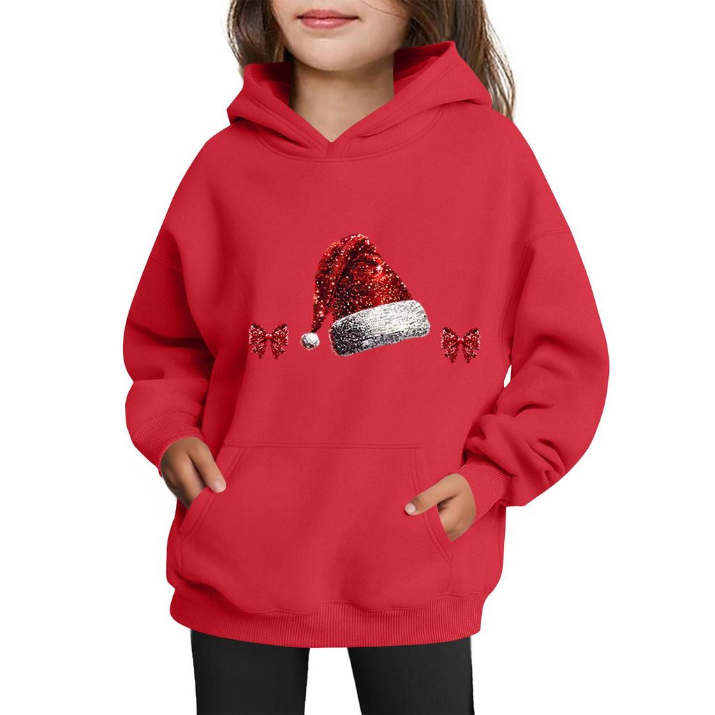 Bluzy dla nastolatek Bluzy z kapturem z długim rękawem ze sznurkiem Pulower Śliczna z nadrukiem Oversizeowa bluza z kapturem Boże Narodzenie