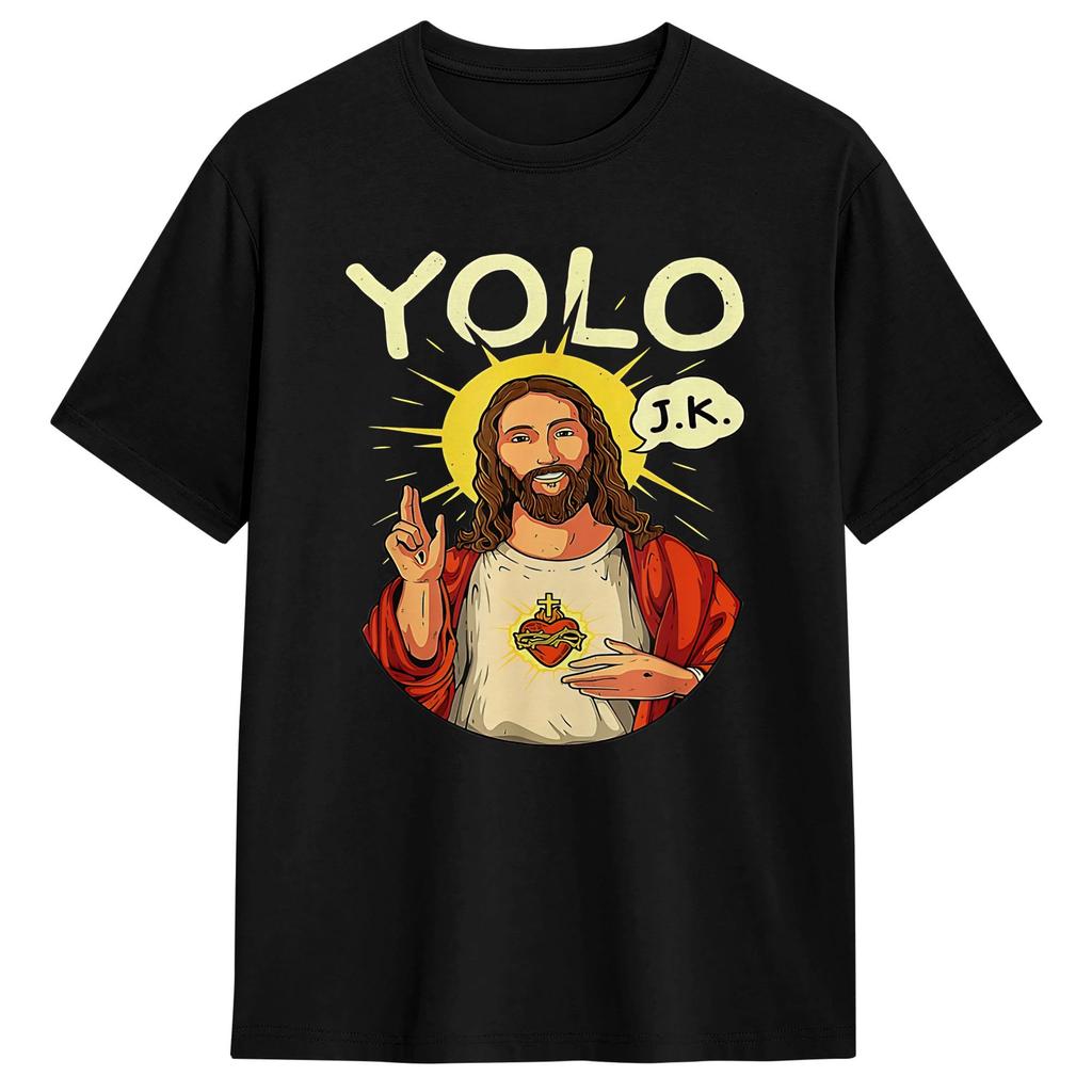 Casual TShirt Summer Easter Yolo Jk BRB Jesus Trendy Cool T Shirts Cotton Tshirt for Unisex YK Retro Short Sleeve Top Tees
