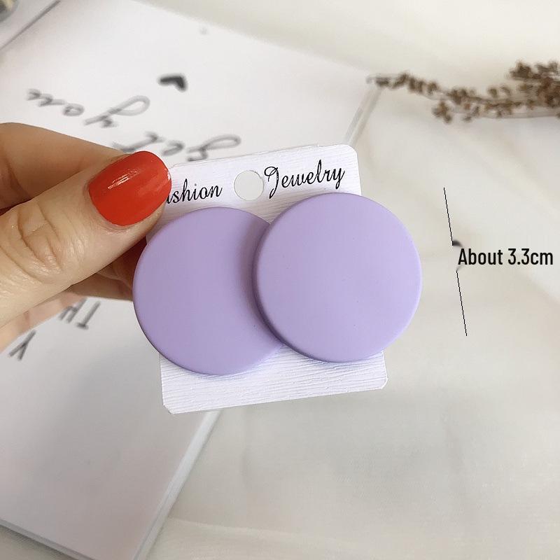 Trendy geometrické matné akrylové náušnice v barvách bonbónů