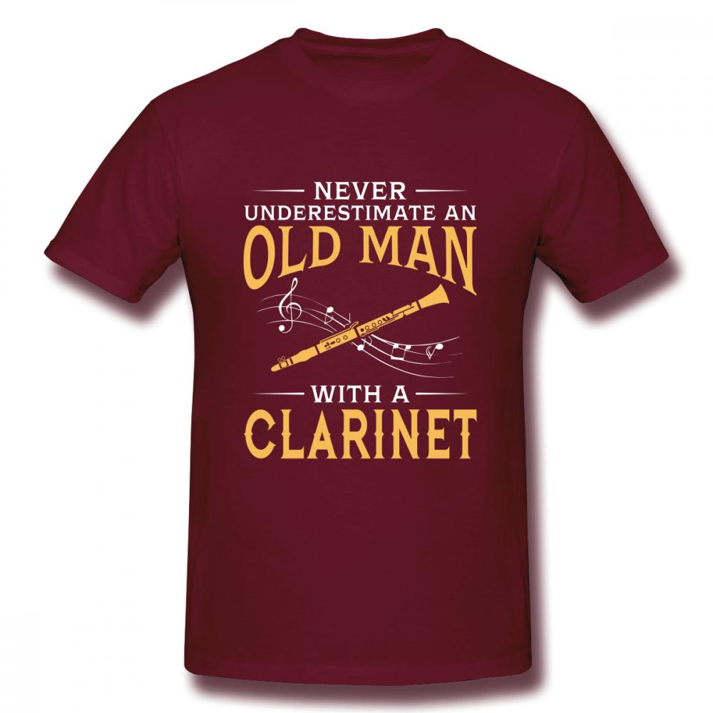Never Underestimate An Old Unisex With A Clarinet T Shirt Boy Round Neck Tshirt 3d Print Tees Guys Punk Designer Streetwear