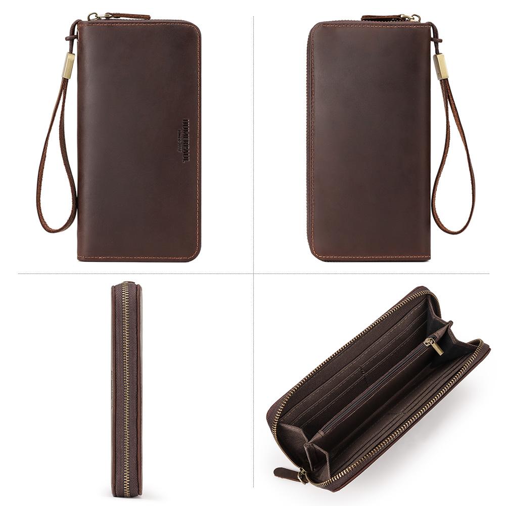 Humerpaul Pánská kožená peněženka Long Wallet Clutch Bag Taška na mobilní telefon