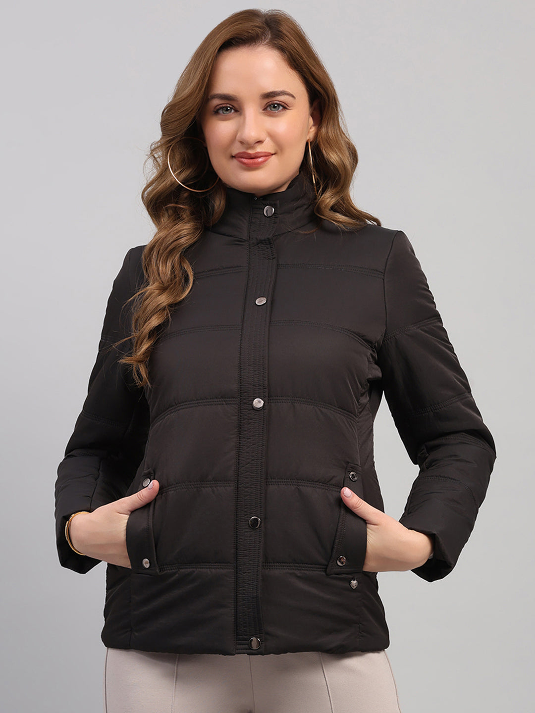 Monte Carlo Women Regular Fit Charcoal Jacket M