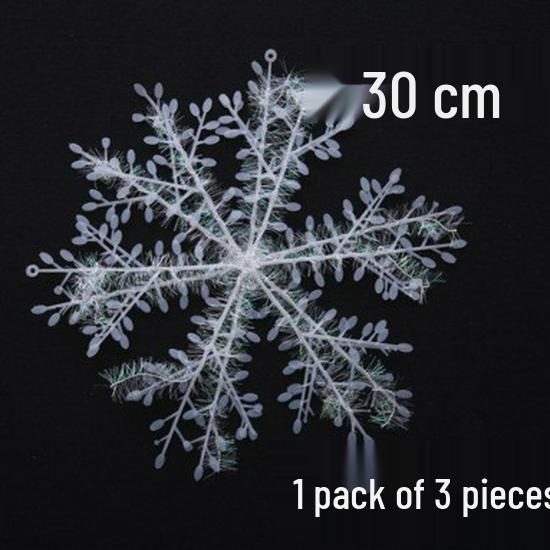 11CM Brushed Plastic Snowflake Christmas Tree Ornament - Ideal for Hotel Window Decoration