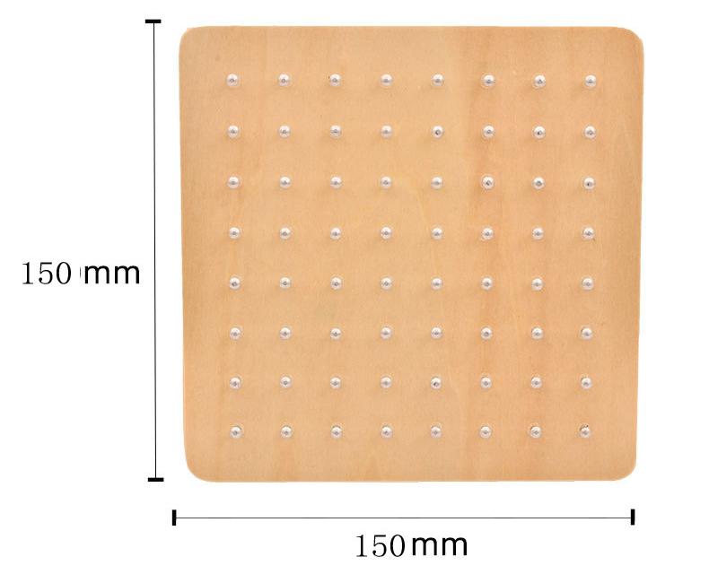 Holzgeometrie-Puzzle, Nagelbrett-Grafiken, geometrisches, kreatives Mathematik-Montessori-Spielzeug für die frühe Bildung von Kindern