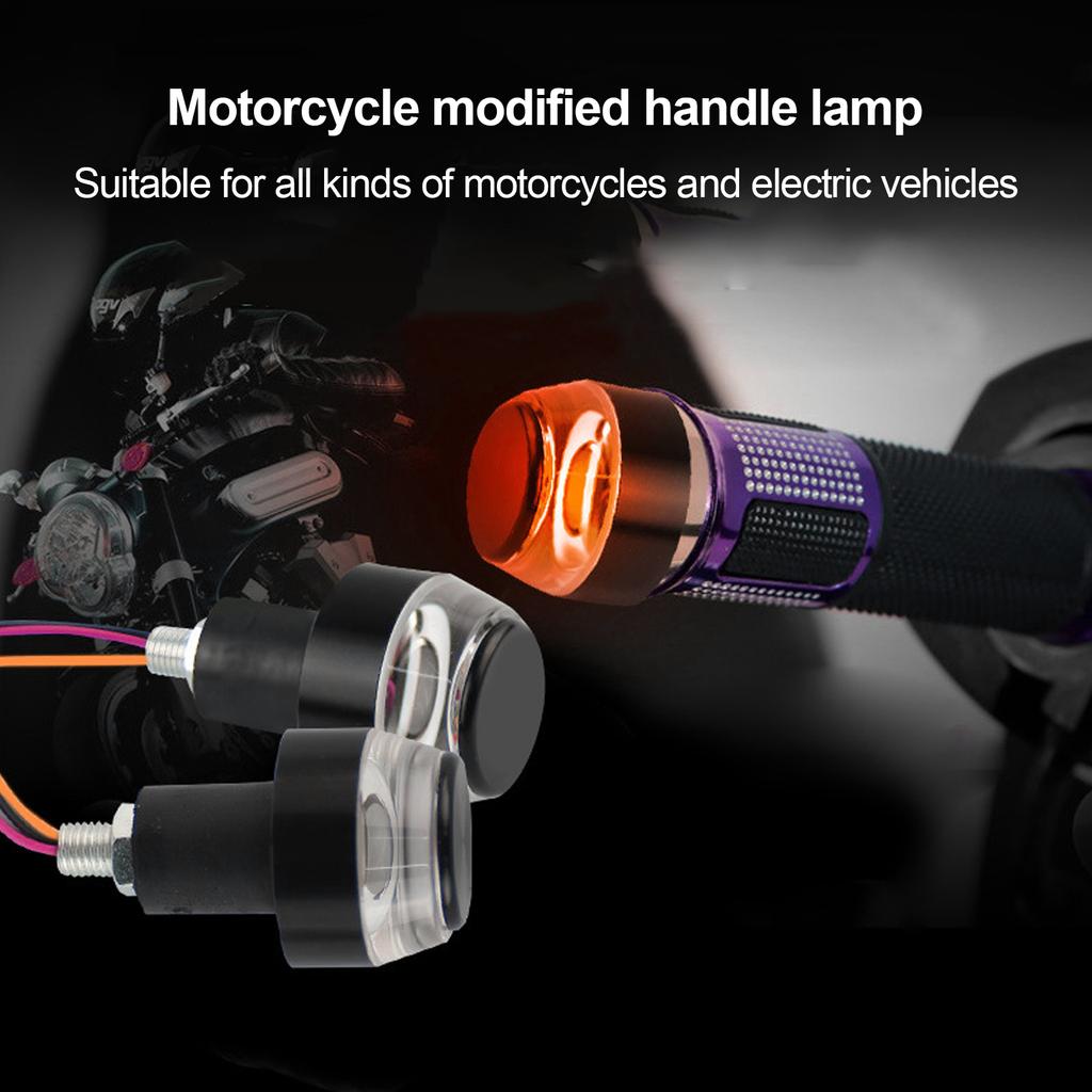 12V CNC Turn Signals Motorcycle LED Handle Bar End Blinker For 22mm Handlebar Signal Light Flashing For Handle