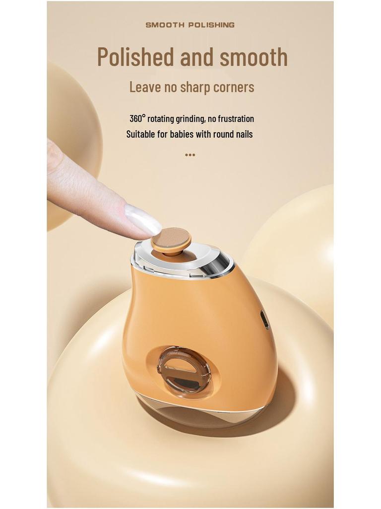 USB Rechargeable Electric Nail Clipper Set for Infants & Toddlers - Includes Nail File & Hand Cleaning Tool