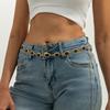 Vintage Smudge Resin Cat'S Eye Gemstone Waist Chain Female, Temperament Metal Chain Fringed Body Chain