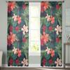 Hawaiian Flower Plant Jungle Palm Tropical Sheer Curtains for Living Room Bedroom Decor Window Voile Tulle Curtain Drapes