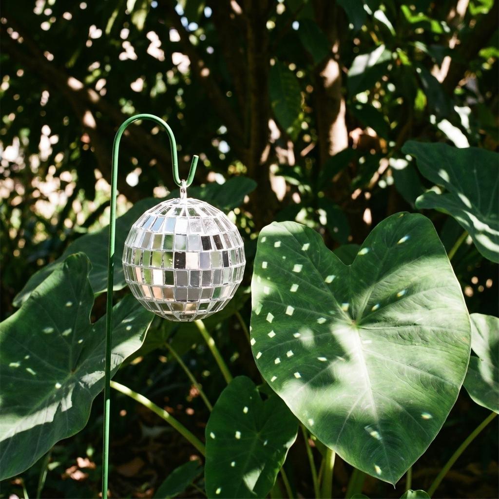 Solar Powered Disco Ball Garden Stake Outdoor Decorative Mirror Ball with Metal Hook for Yard Lawn Pathway Patio Landscape Lighting
