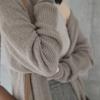 Fall/Winter 2025 Women's Korean Loose Knit Cardigan - Solid Color, Long Sleeve, Mid-Length, Thickened Sweater Coat