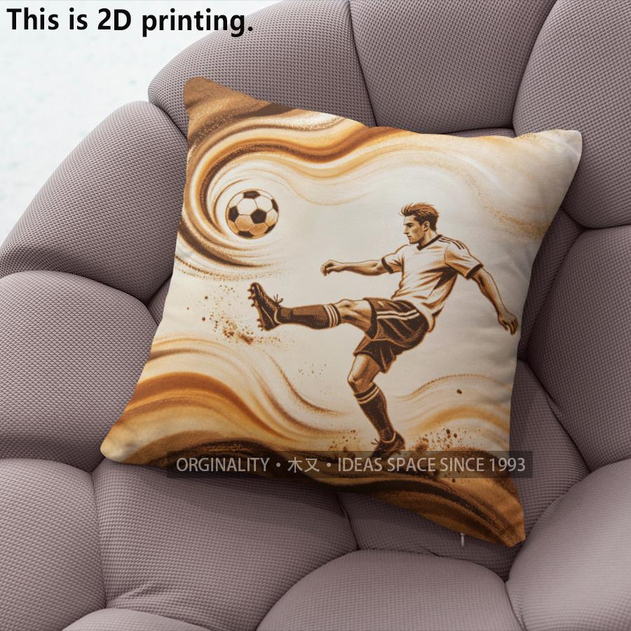 Soccer Themed Decorative Throw Pillow Covers Pattern Cushion Cover Suitable For Sofa Bedroom Car Pillow Cover