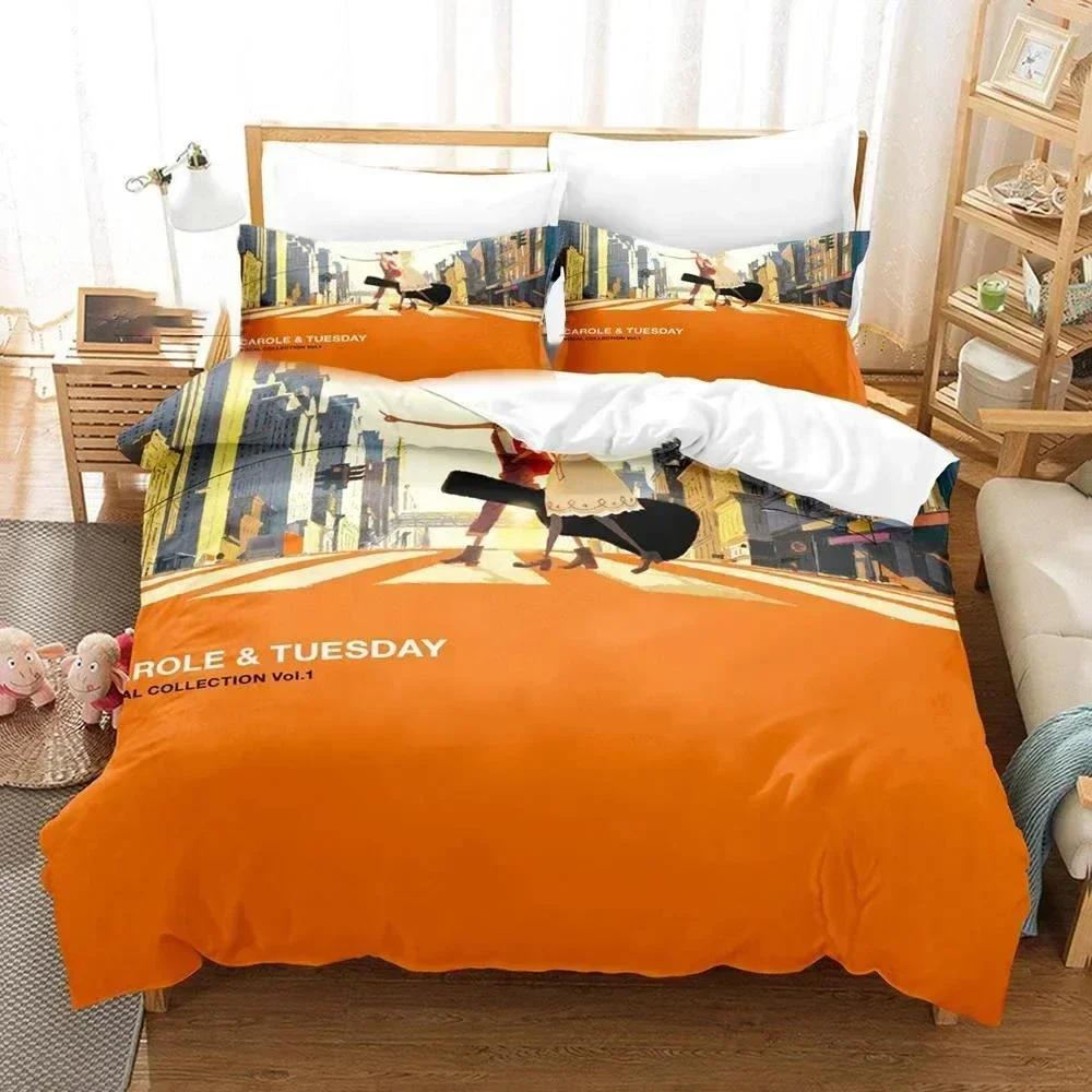 3D Carole & Tuesday Bedding Set Duvet Cover Sheet Printed Bed Set Pillowcase Bed Full Queen King Size Comforter Bedroom