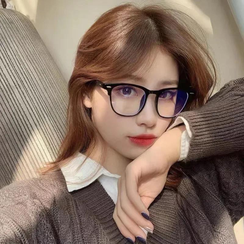 New Anti-blue Light Rice Nail Near Sight Glasses Men Women Finished Myopia Glasses Vintage Oval Frame Nearsighted Glasses