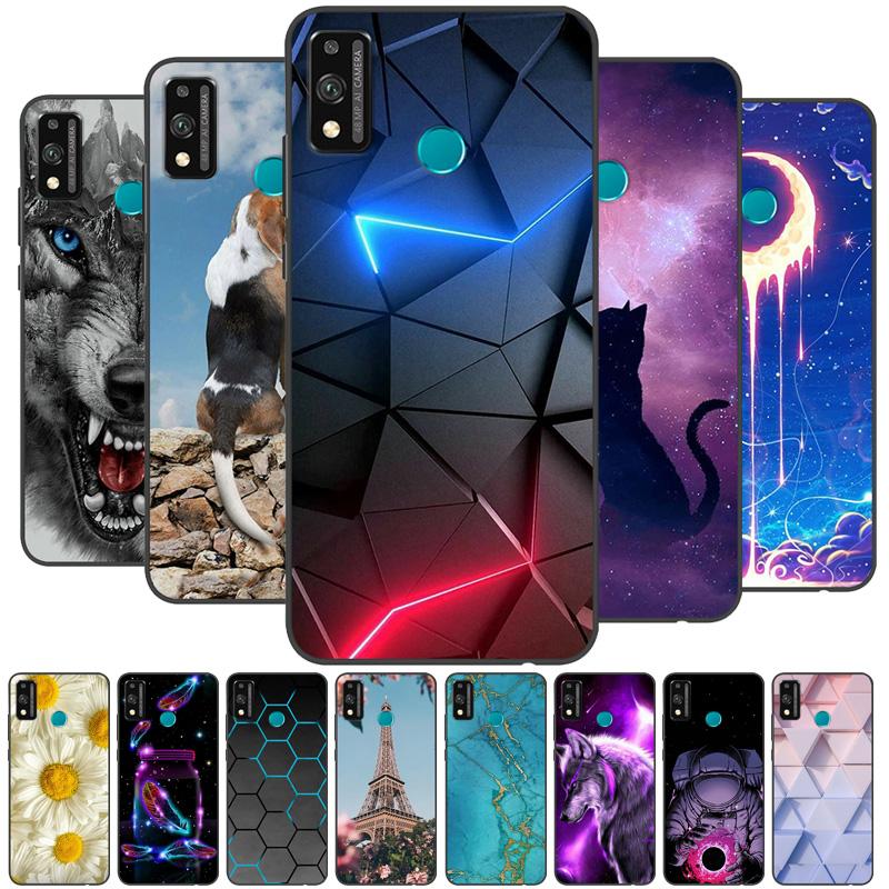 Pour Honor 9x lite Étui Loup Dessin Animé Silicone Souple TPU Coque Arrière Pour Huawei Honor 9X lite Étuis de Téléphone Honor9x Lite Fundas Coque