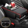 PU Leather Center Console Armrest Cushion Portable Car Armrest Pillow Storage Box  Universal
