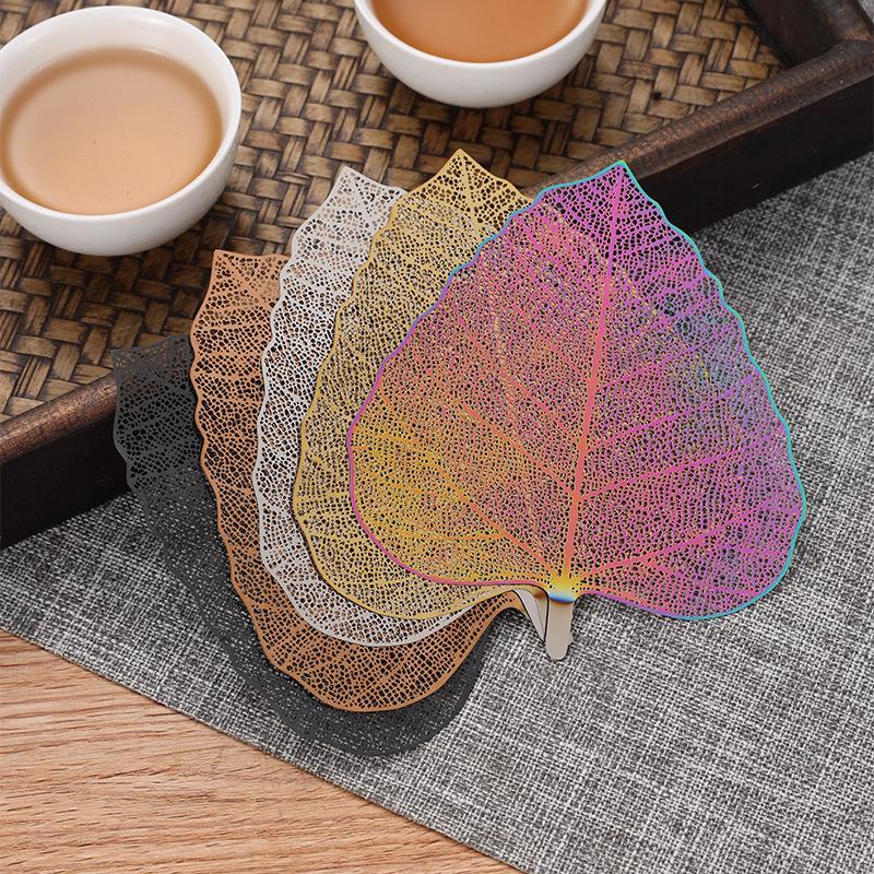 1Pcs Stainless Steel Bodhi Leaf Shape Tea Infuser Hollow Out Kung Fu Tea Strainer Drinkware