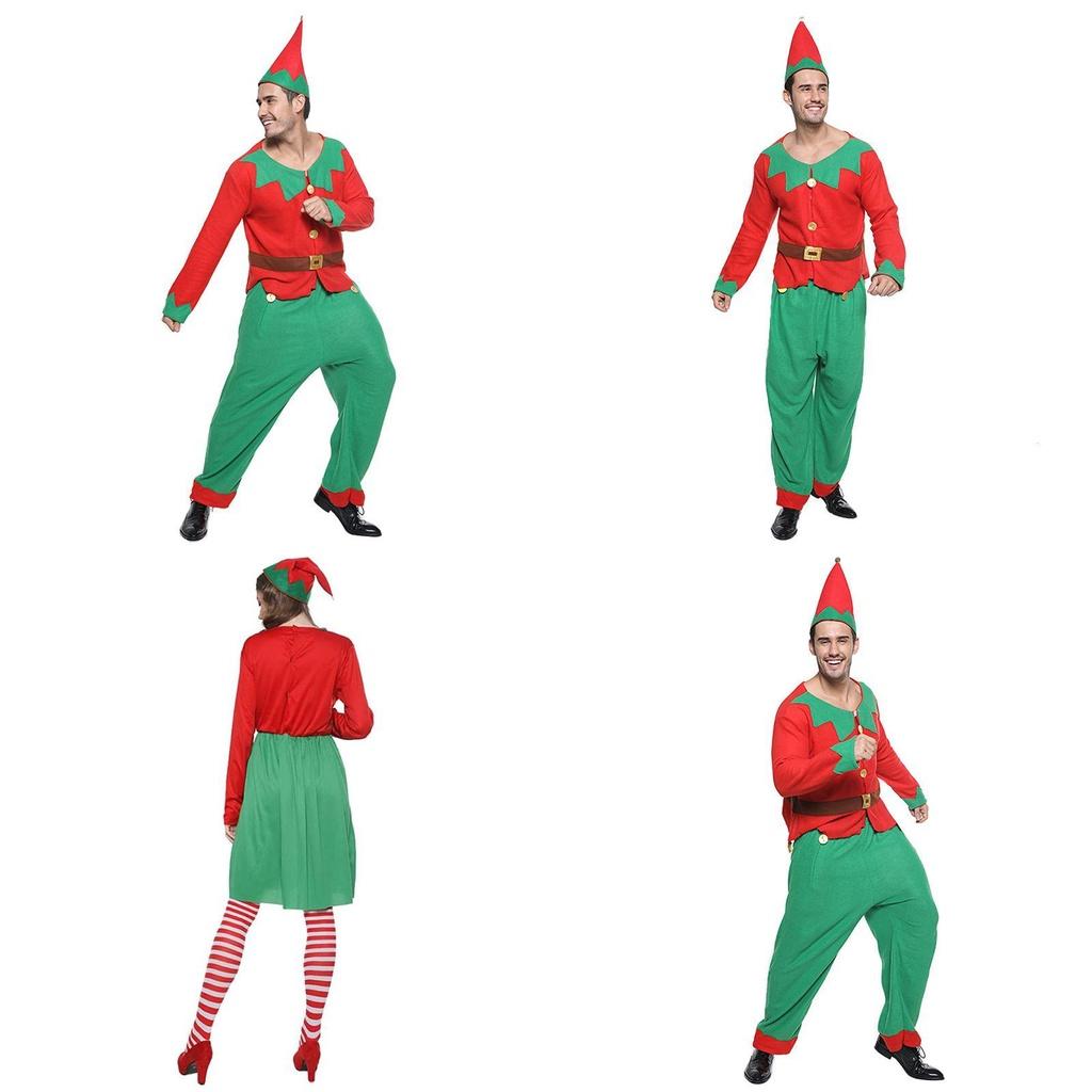 Christmas Elf Cosplay Costume Couple Outfits High Quality Polyester S/m/l