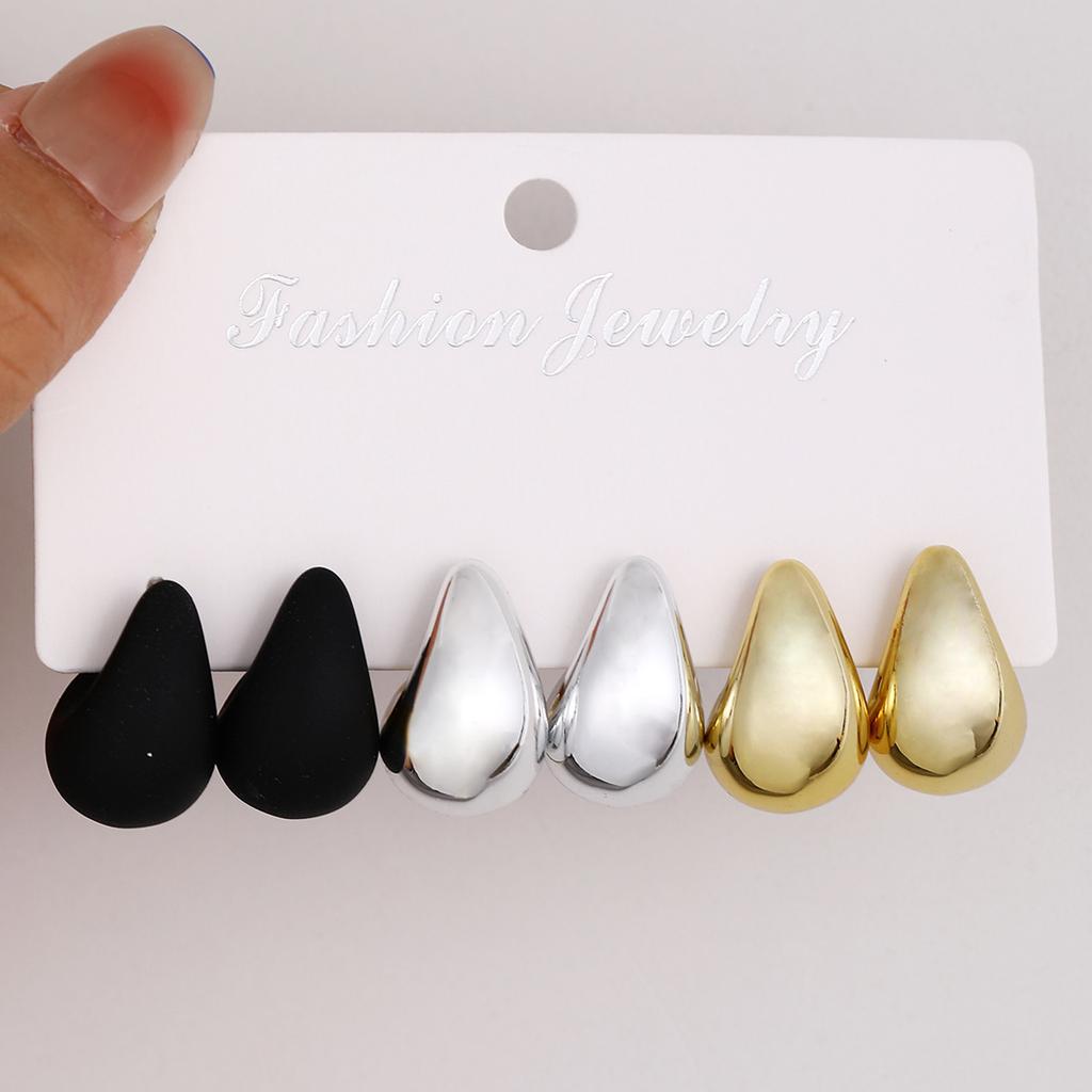 Vintage Elegant Teardrop Stud Earring Set Chic Simple Fashion Lightweight Earrings for Women Daily Wear Party Zircon Gift 2025