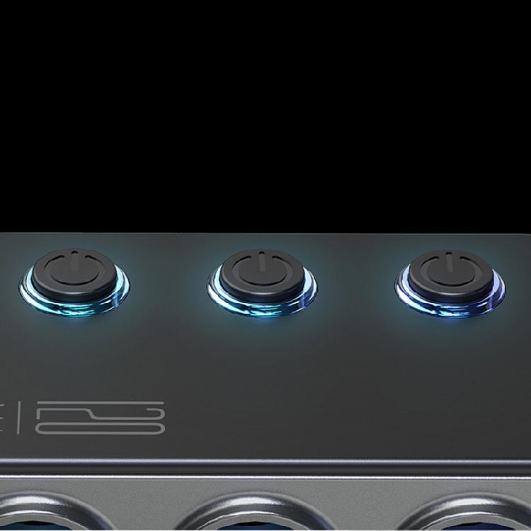 120W Car Cigarettes Lighter Adapter Splitter Multiple Port USB C Charging 3 Socket for Heavy Duty Truck with LED Display