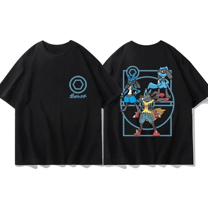 

2026 New Cotton Pokémon Anime Print Unisexs and Womens Summer Fashion Comfortable Breathable ShortSleeved TShirt S