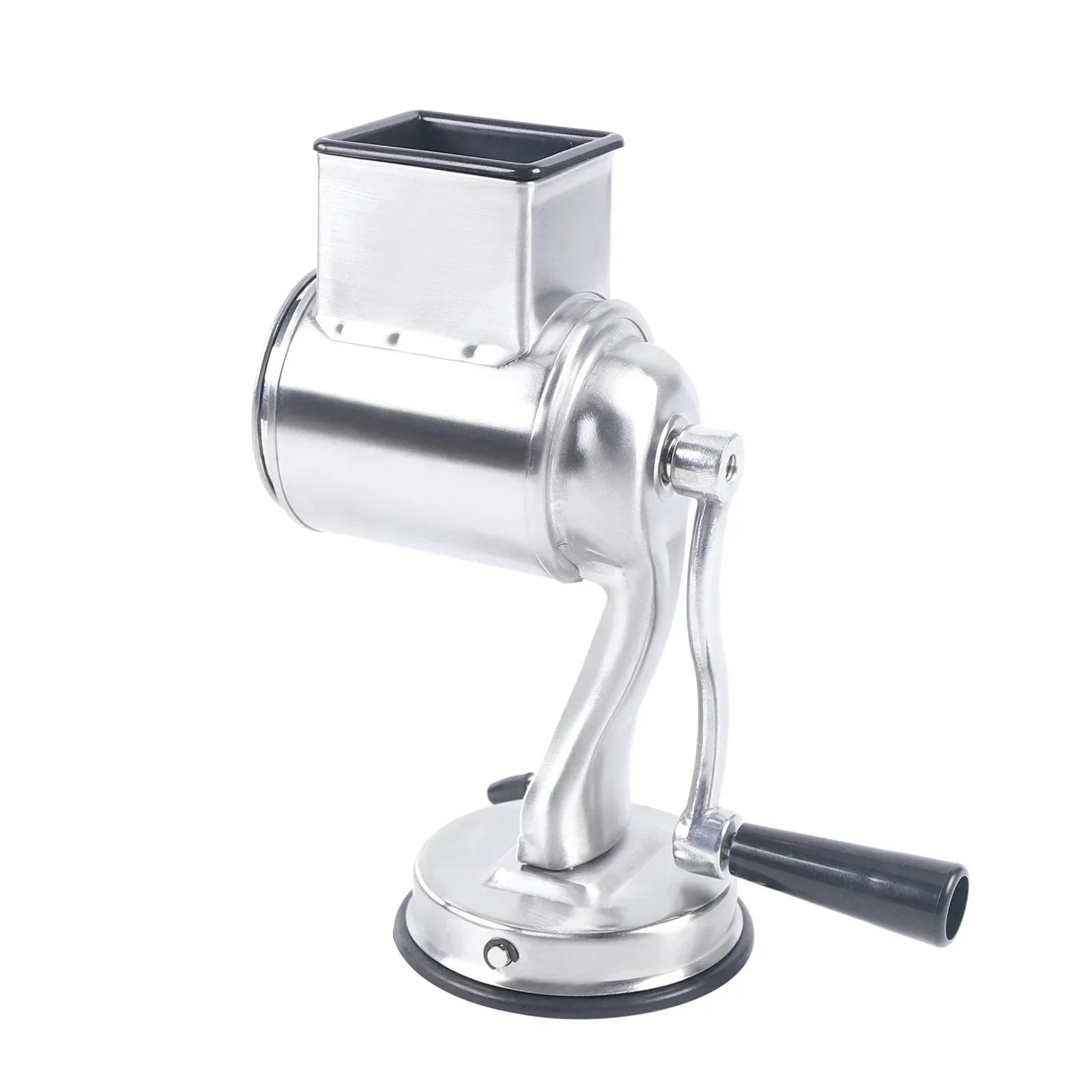 

Manual Vegetable Slicer, Drum Grater, Potato Grater, Vegetable Salad Kitchen Accessories with 5 Stainless Steel Drum Blades світло-сірого кольору