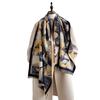 Winter digital printing lengthened and thickened graffiti flower warm cashmere scarf cold and warm temperament shawl