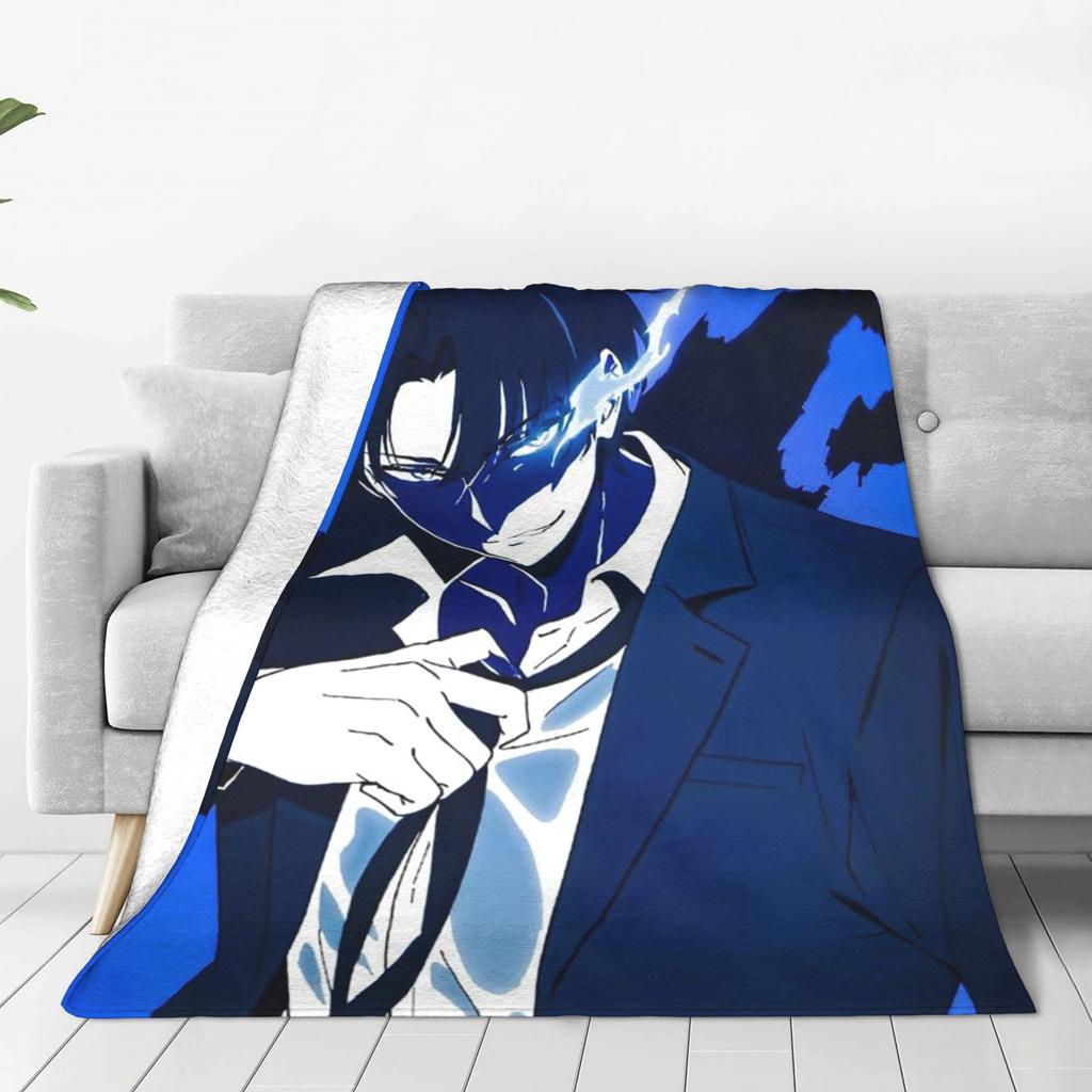 Anime Solo Leveling Decke Leichte Flanell Sofa Überwurfdecke für Zuhause Schlafzimmer Outdoor Decken Bettdecke Steppdecke