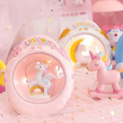 Unicorn Table Light Pegasus Table Lamps for Bedroom Cute Warmly Small Night Light  Girl Friend Kids Gift Christmas Present