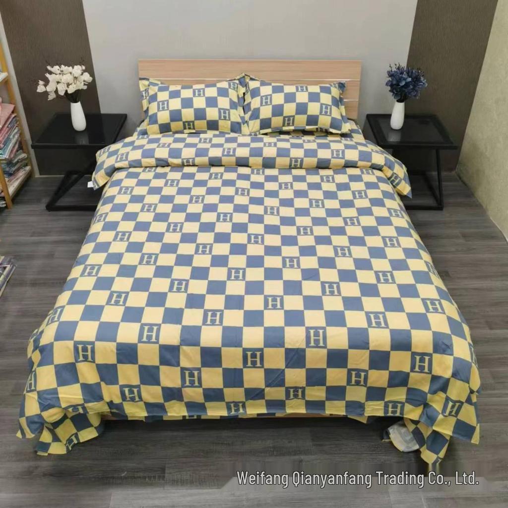 Soft and Skin-friendly Single Print Duvet Cover & Brushed Bed Sheet - 1.5 Meter