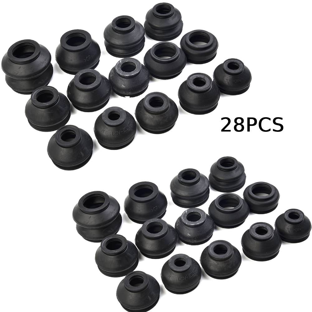 28Pcs Rubber Ball Joint Boot Suspension Steering Dust-Cover Track Tie Rod Linkage Kit With Tongue And Groove Fastening-System