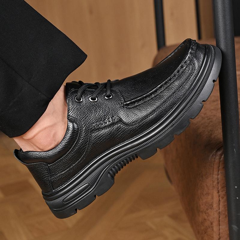 Herren Oxford Schuhe aus echtem Leder, modische Freizeitschuhe mit weicher Sohle, rutschfeste Business-Sneakers