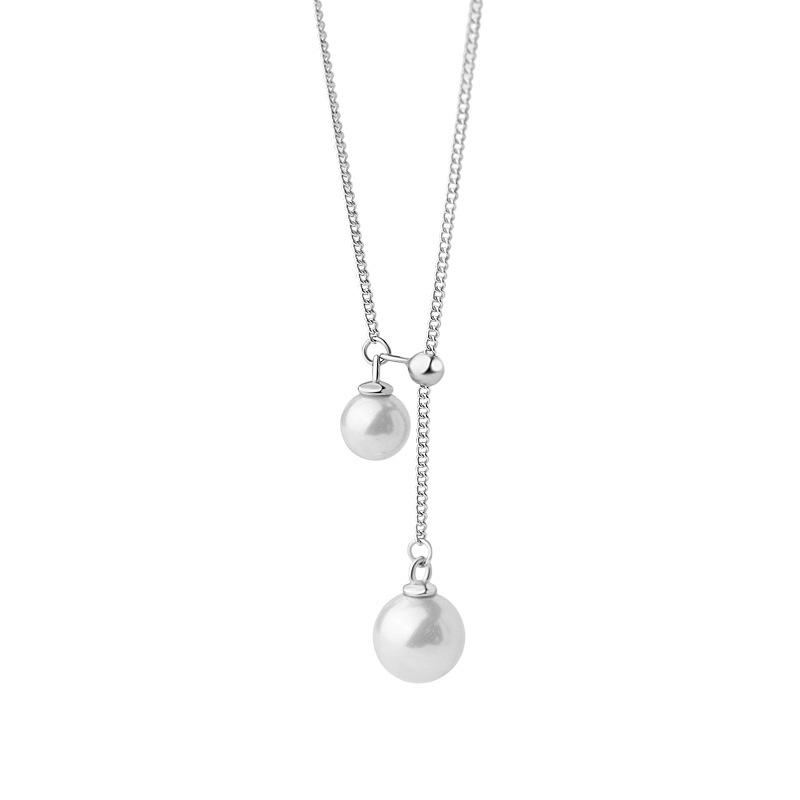 Temperament Pearl Necklace Women's Simple French Vintage Autumn/Winter New Collar Chain