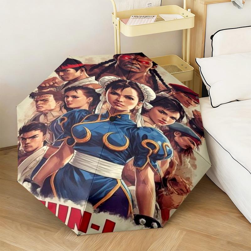 Street Fighter Champion Automatic Umbrella - Suitable Travel Portable Umbrella Outdoor sun shading umbrella Suitable For All Seasons